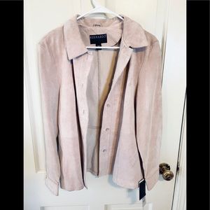 NWOT vintage Bernardo blush suede/leather jacket